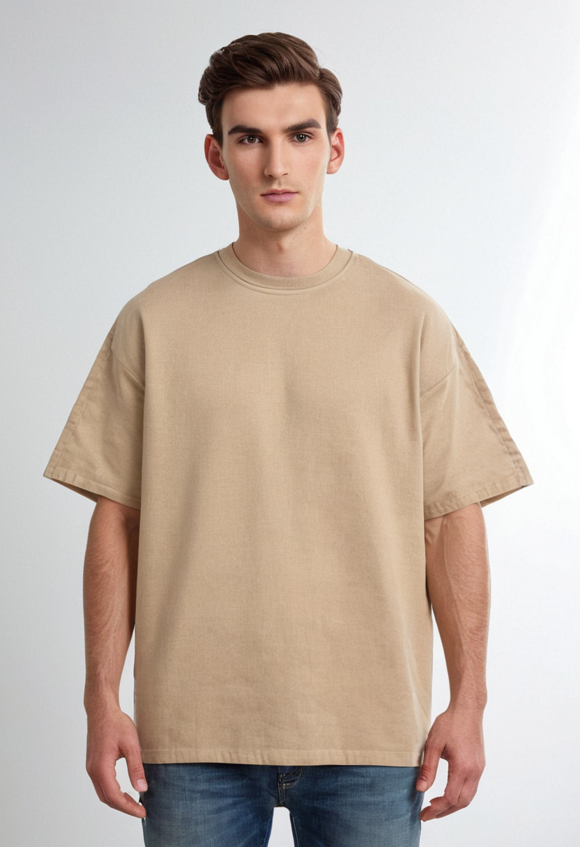 LOFFAR Natural Beige Oversized T-Shirt